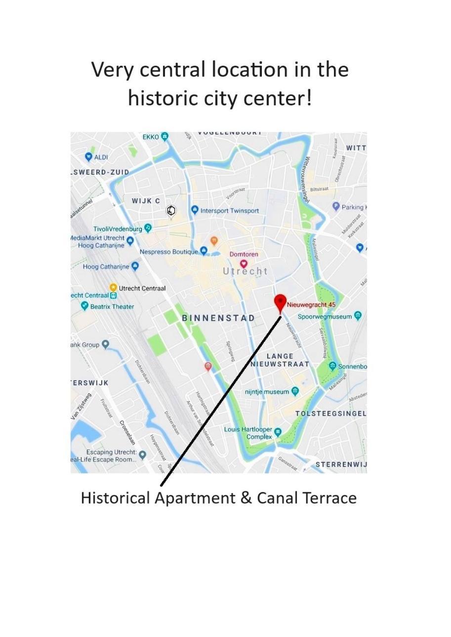 Large Historical Apartment & Canal Terrace Utrecht Exterior foto